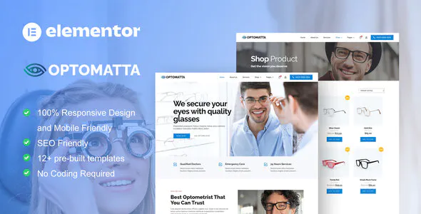 Optomatta - Optician & Optical Store Elementor Pro Template Kit