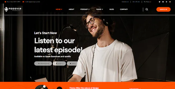 Podover - Podcast Elementor Template Kit - Gambar 2